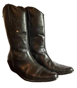 Den - Black Cowboy Boots Size 9