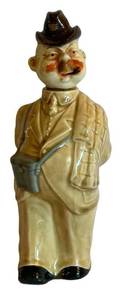 Den - Vintage German Ceramic Liquor Decanter Figural Man in Hat & Suit