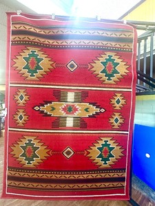 NEW  Red NATIVE AMERICAN Design Rug - 5 x 7