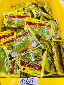 50 pkgs - MIMIC MINNOW TAILS (northland tackle) - greenorangeblack stripe