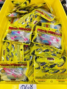 50 pkgs Northland Tackle MIMIC MINNOW TAILS - pinkbluesilver w black dots