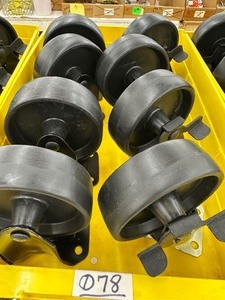 (8) CASTERS - Black - see photos for scale