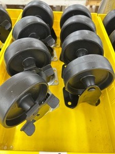 (8) CASTERS - Black - see photos for scale