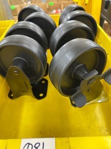 (8) CASTERS - Black - see photos for scale