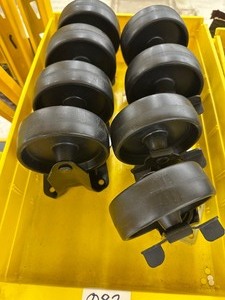 (8) CASTERS - Black - see photos for scale