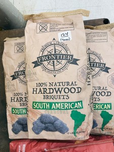 (3)  12lb Sacks HARDWOOD BRIQUETS - South American Hardwood