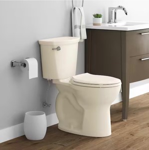 American Standard Cadet 12 in. Antimicrobial 2-Piece 1.28 GPF Single Flush Chair Height Round Toilet in Bone with Slow Close Seat