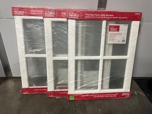 3X - Project Source Barn sash White vinyl Rectangle Picture Window with Grids 22in X 29in