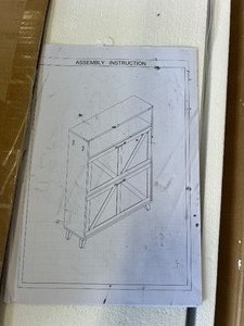 FarmhouseIndustrial-style double-door Pull Out Storage Cabinet