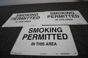 Smoking Permitted In This Area Sign...