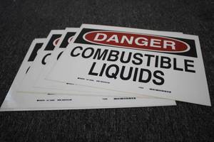 7 DANGER COMBUSTIBLE LIQUIDS sticke...