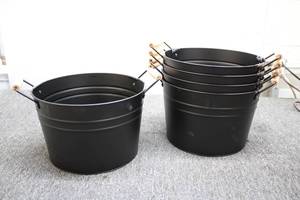 5 Metal buckets with handles...