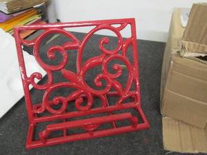 Red metal cast iron stand...