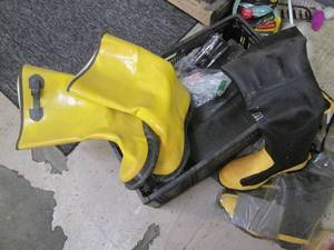 Lot of large rubber boots and overs...