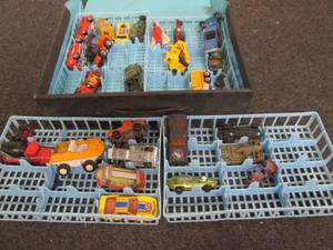 Vintage toy cars in a case...