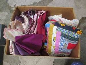 Box of quilting material...