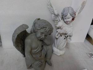 2 Angel Dcor, 1 damaged 13 and 9...