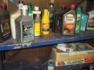 Assortment of automotive fluids, pa...