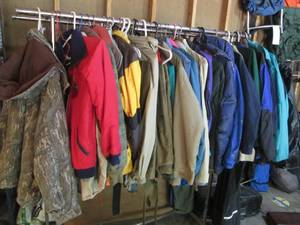 Huge assortment of winter jackets, ...