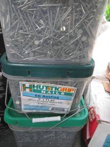 3-buckets of EG roofing nails 2in x...