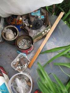 Variety of construction hardware, s...