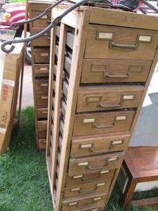 Pair of 10-drawer wood framed metal...