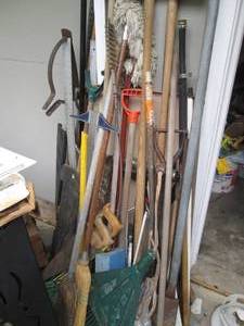 Metal railing posts, shelf brackets...