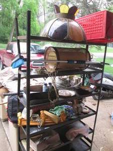 Metal 8-tier 6ft shelf plus content...