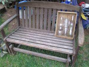 Two person wood glider rocking swin...