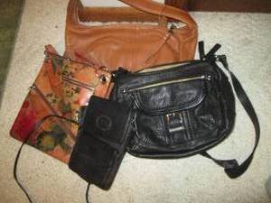 Variety of leather purses...