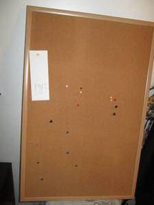 36X24in cork bulletin board...