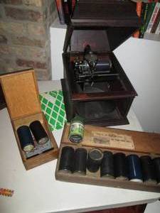 Vintage Edison Standard Phonograph with cylinder records