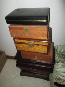 Stack of assorted style carved wood...