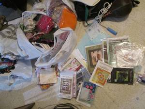 Sewing patterns, stencils, material...