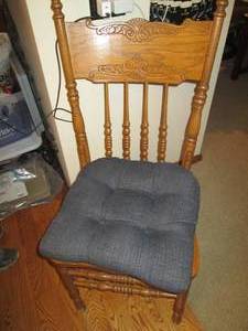 6-Amish oak style press back dining...