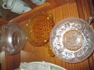 Depression Era cut glass dishware...