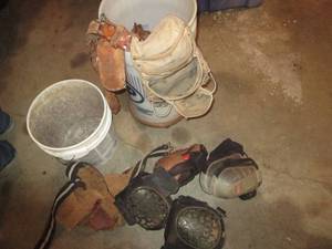 Construction tool belts, buckets an...