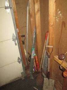 Vintage shovels, edger, slap nailer...