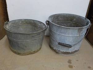2 Metal Pails - perfect for plants ...