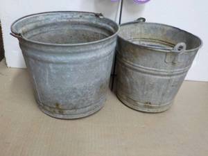2 Metal Pails - perfect for Plants ...