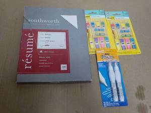 Resume White Paper, Post-It Tabs, a...