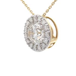 3.00 Carat Diamond Round Halo Floating Pendant Necklace in 14k Yellow Gold; $3,500 Retail *VIDEO*