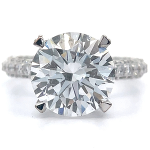 6.70 Carat Diamond Round Pave Diamonds Everywhere Engagement Ring in 14k White Gold w IGI Report $10,050 Retail VIDEO