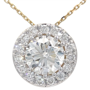 3.00 Carat Diamond Round Halo Floating Pendant Necklace in 14k Yellow Gold $3,500 Retail VIDEO