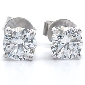1.50 Carat Diamond Round Brilliant Solitaire Stud Earrings $1,499 Retail VIDEO