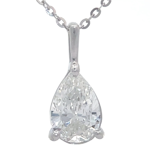 1 Carat Diamond Pear Solitaire Necklace  VIDEO