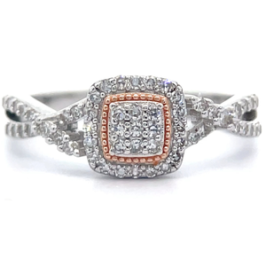 0.25 Carat Pav Diamond Infinity Symbol Vine Two-Tone Ring VIDEO