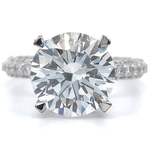 6.70 Carat Diamond Round Pave "Diamonds Everywhere" Engagement Ring in 14k White Gold w/ IGI Report; $10,050 Retail *VIDEO*