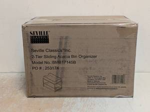 SEVILLE CLASSICS 2-TIER SLINDING ACACIA BIN ORGANIZER