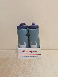 NEW CHAMPION QUENCH SQUEEZE BOTTLE 24OZ DARK FOREST  GREY BLUE  4 PACK